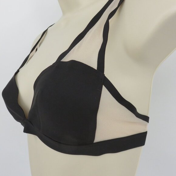 Victorias Secret Women Small Black Mesh Plunge Bralette Nylon Style 24492967 NEW - Picture 5 of 16